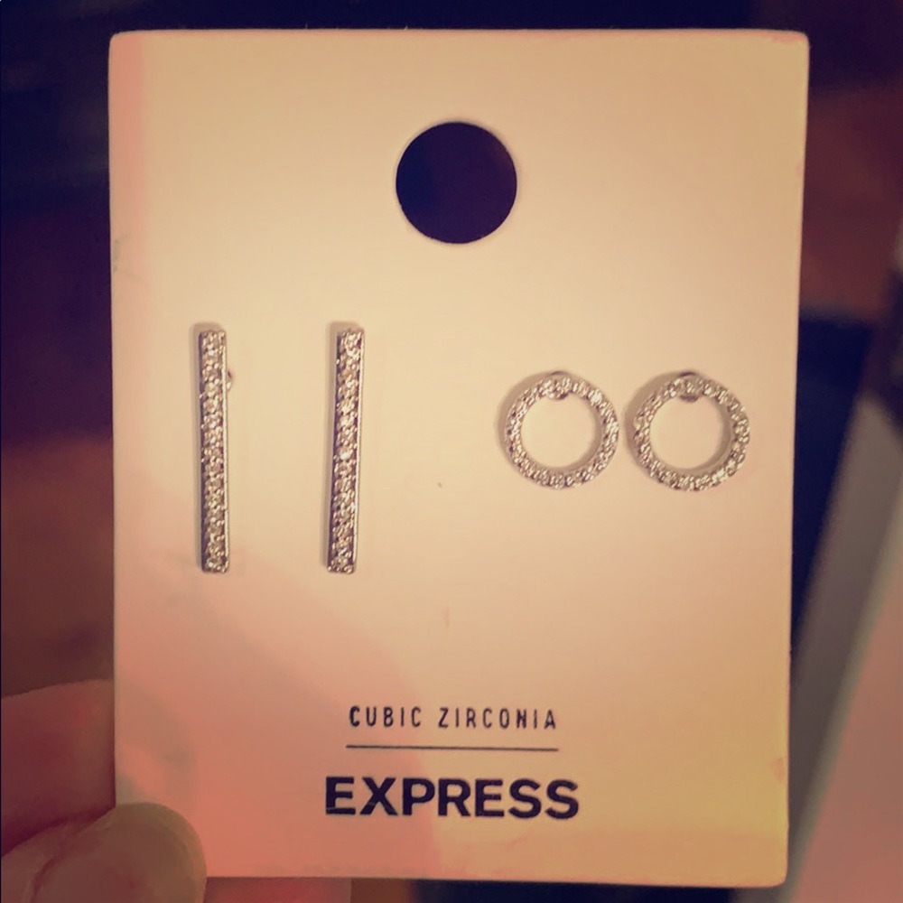 Two pairs of brand new earrings cubic zirconia
